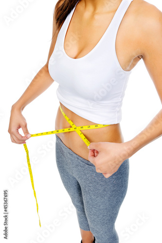 dieting woman waist