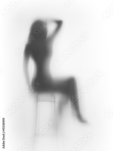Diffuse sitting woman silhouette #45368444