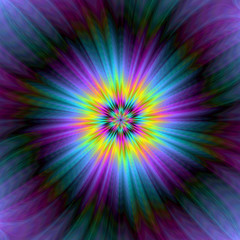 Fototapete Psychedelisch Blau-gelbe Supernova kosmische Explosion  © Objowl