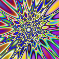Fototapete Psychedelisch Psychedelische Explosion in Neonfarben  © Objowl
