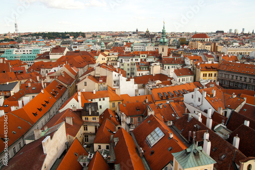 Aerial view of Prague, Czech Republic from Old Town City Hall