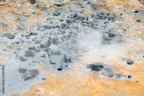 Boiling mud pools Iceland Myvatn