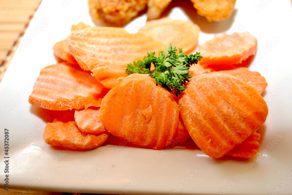 Close-Up of Sliced Carrots