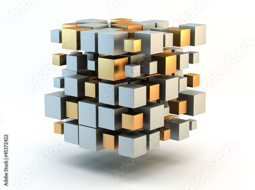 Silver and gold 3D Blocks