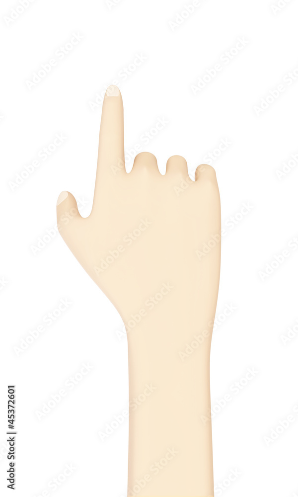 Hand Touching Something isolated on white background