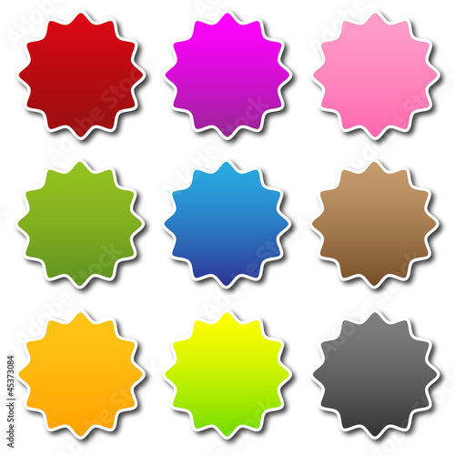 Blanko Sticker Farbig Bunt Gewellt