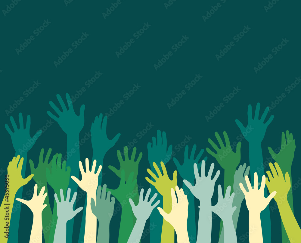 Fototapeta premium rising diversity hands