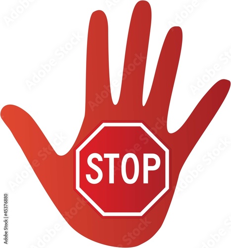 Stop hand photo