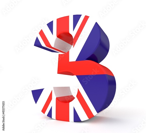 3d UK flag collection - number 3