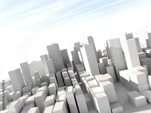 sunny day in white city model