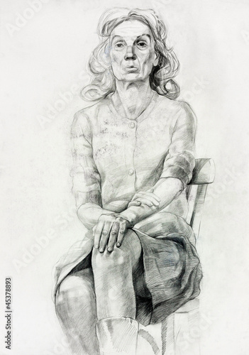 Woman sitting sketch © Boyan Dimitrov