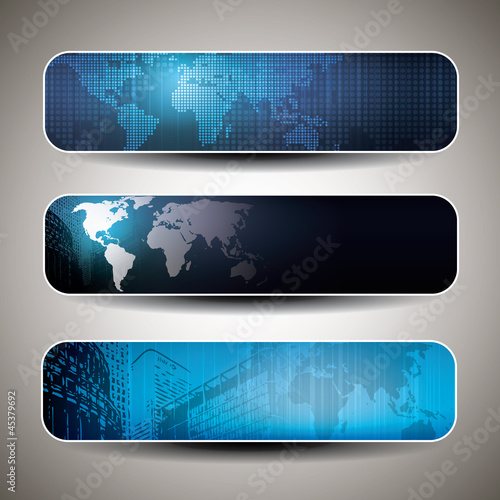Vector set of three header designs