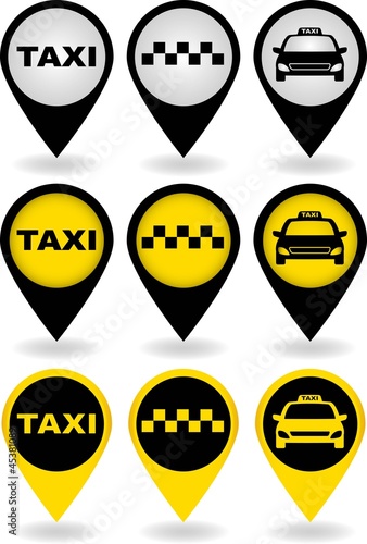 set of taxi pins