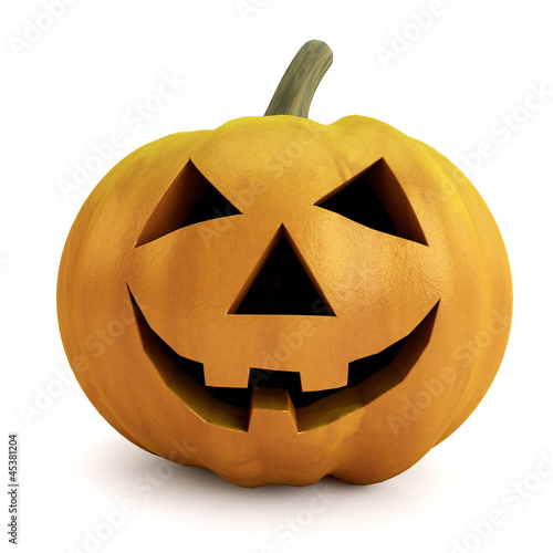 3d halloween pumkin isolated on white background