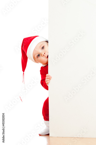 small Santa claus child loo...