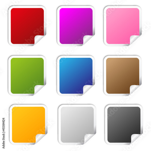 Blanko Sticker Farbig Quadrat