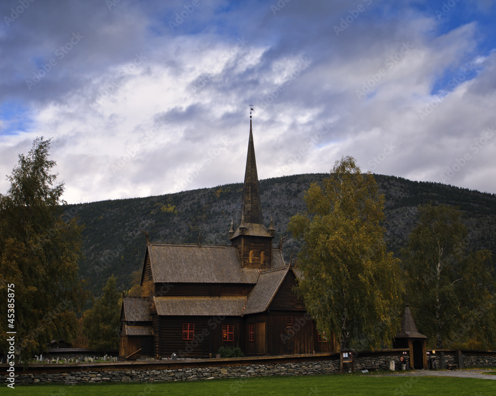 The old stave church of Lom.