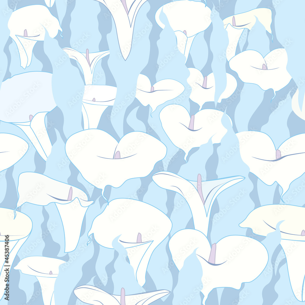 Fototapeta premium Floral seamless pattern. Flowers cal. Retro wallpaper