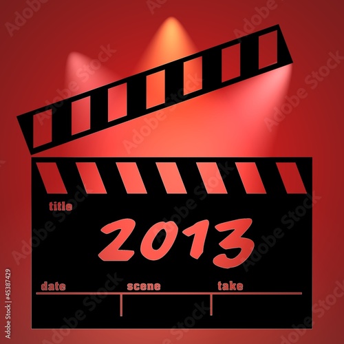 Naklejka Clapperboard cinema 2013 fondo rojo.