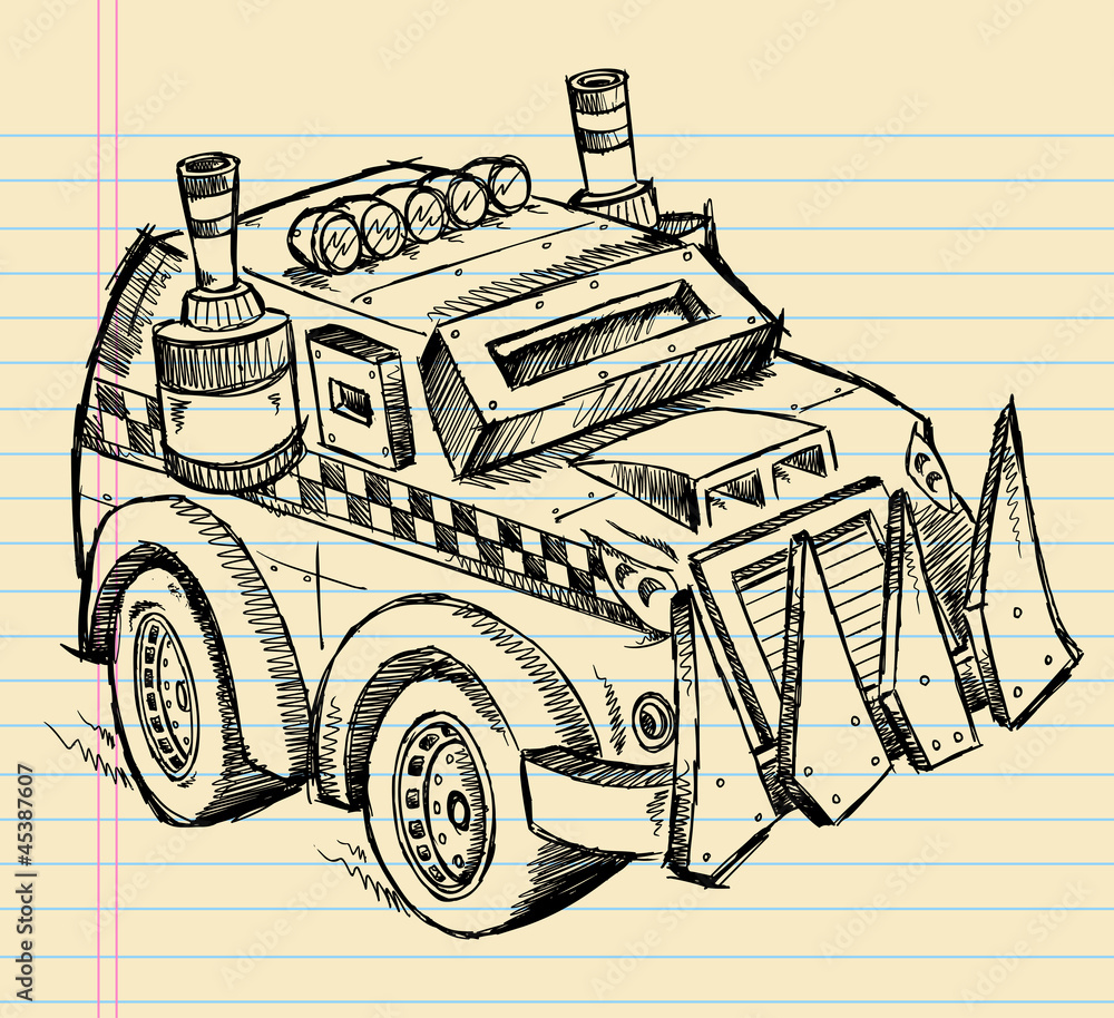 Apocalyptic Vehicle Truck Sketch Vector Illustration Art Apocalyptic Vehicle Truck Sketch Vector Illustration Art