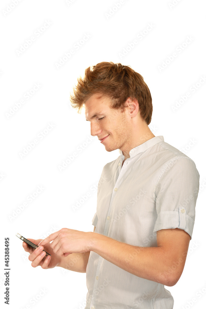 Handsome businessman calling on mobile phone Handsome businessman calling on mobile phone