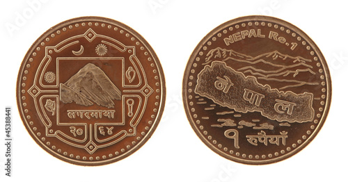 Nepalese Coin Isolated on White