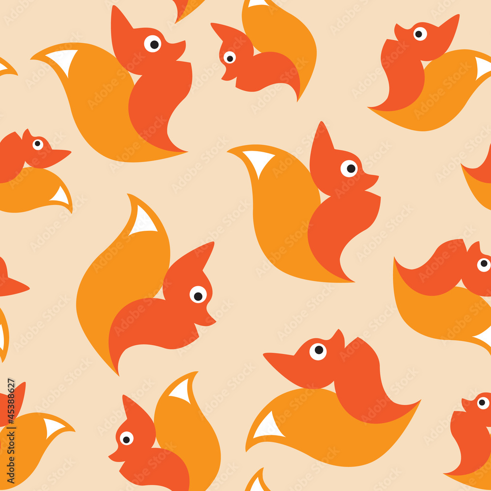 Squirrel seamless cartoon background Squirrel seamless cartoon background