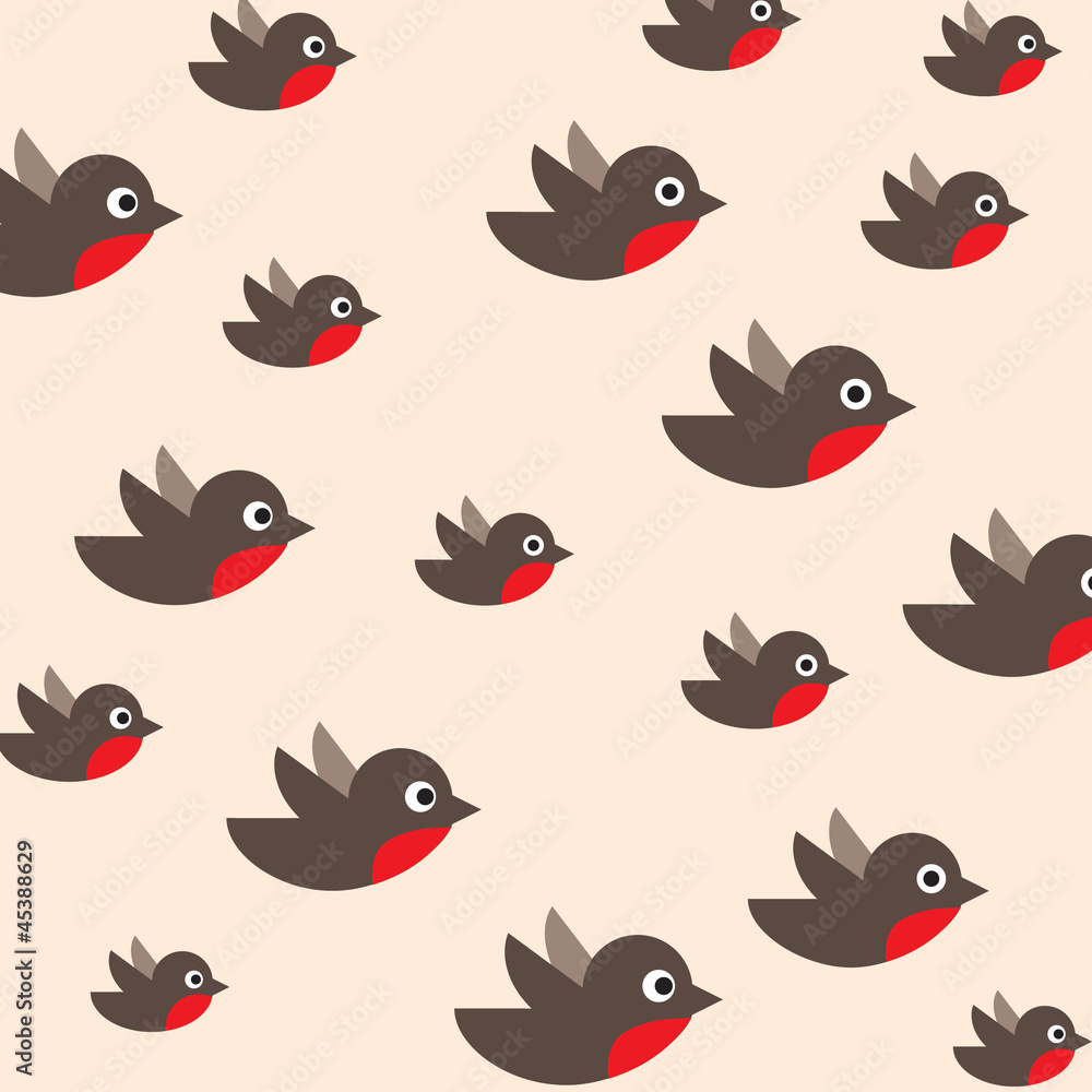 robin seamless pattern. bullfinch in the sky robin seamless pattern. bullfinch in the sky