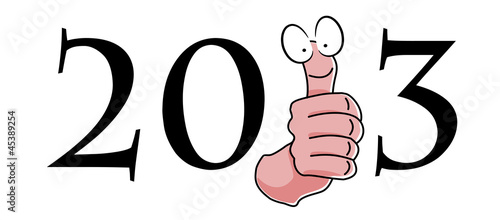 New year 2013 logo with smiling thumbs up