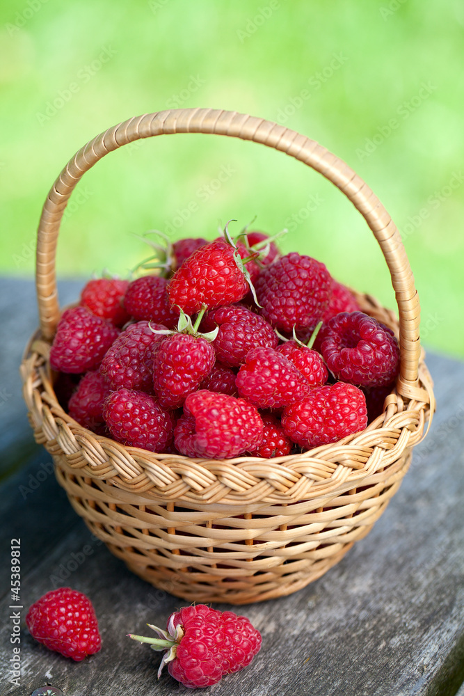 fresh raspberry in a basket fresh raspberry in a basket