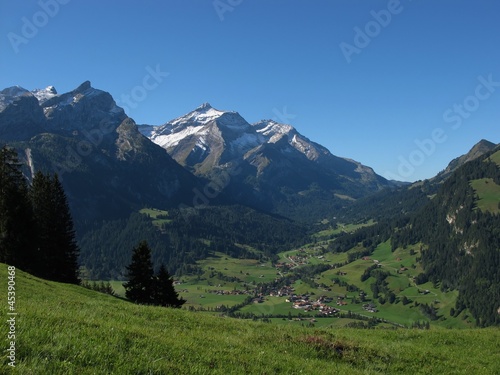 Beautiful Village Named Gsteig Bei Gstaad, Swiss Alps