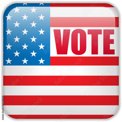 United States Election Vote Button.