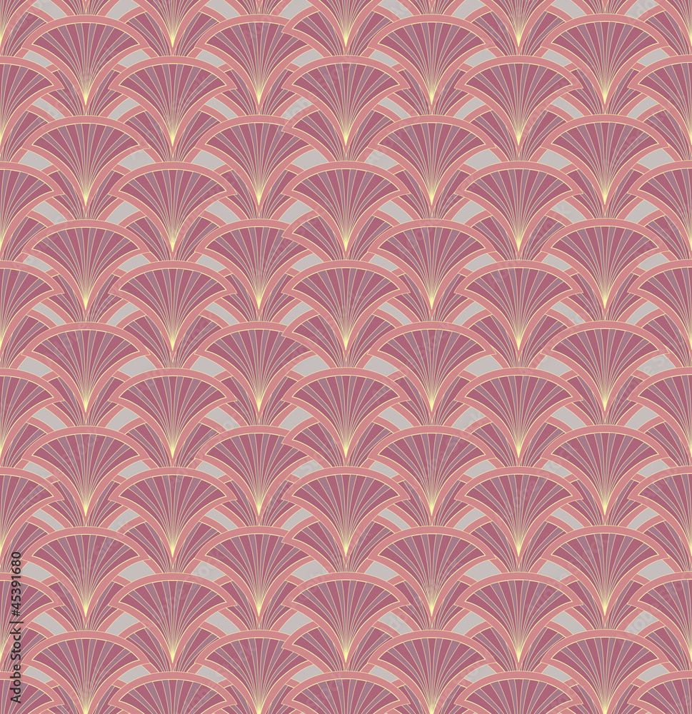 fan outline seamless pattern, floral retro motif fan outline seamless pattern, floral retro motif