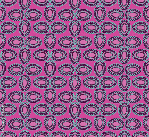 seamless pattern with lacy petals on pink background