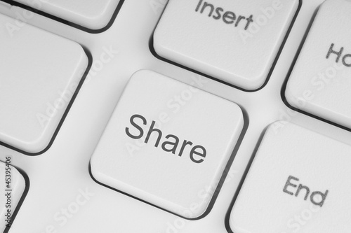 Share button on keyboard close-up