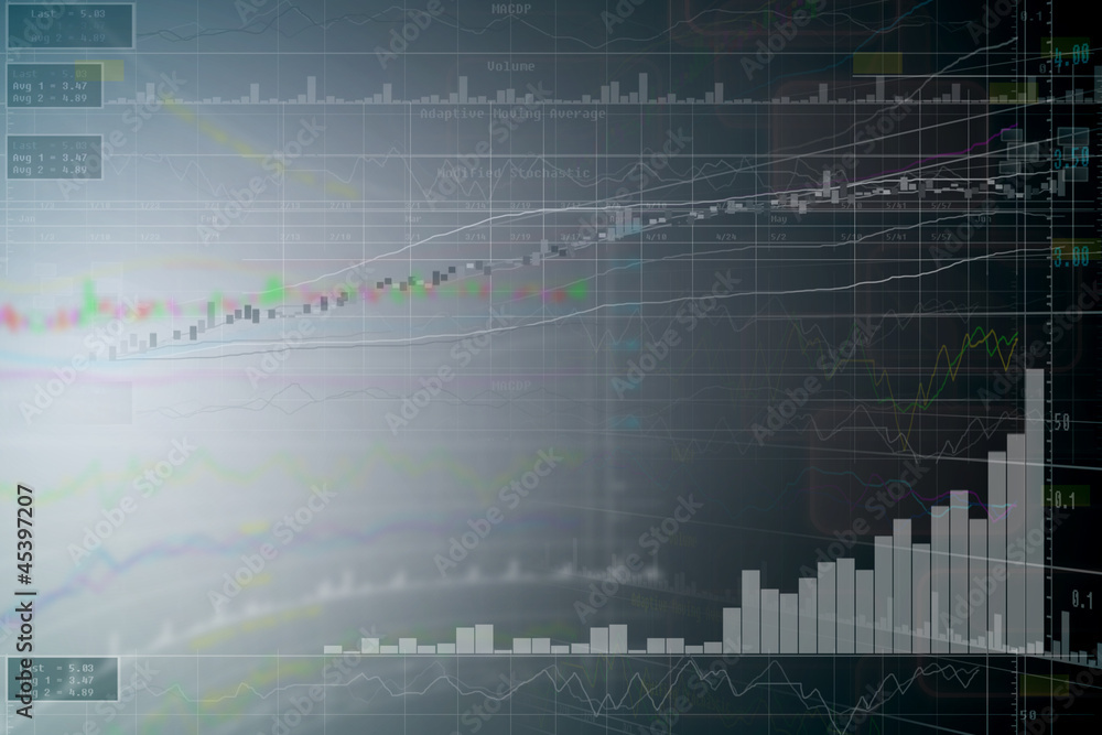 Obraz premium Business chart - icons background