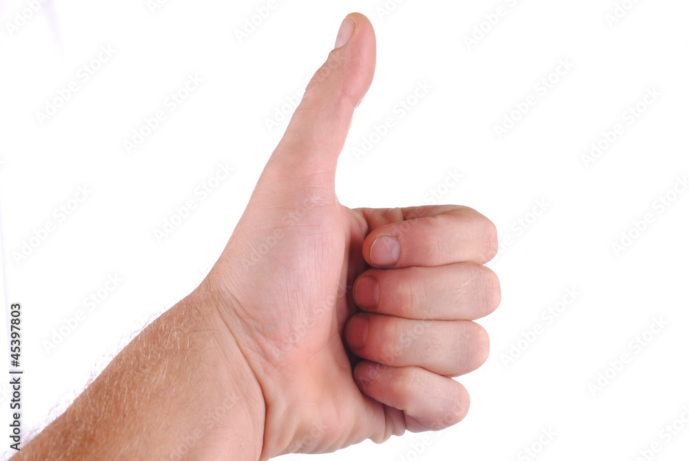 hand with thumb up, isolated on white background hand with thumb up, isolated on white background