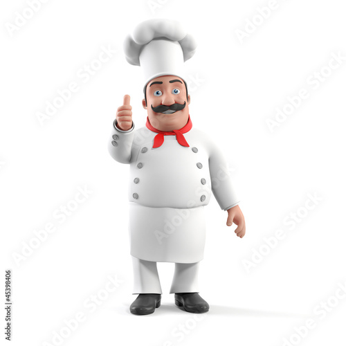 3d rendered illustration of a kitchen chef