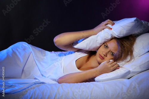young beautiful woman lying...
