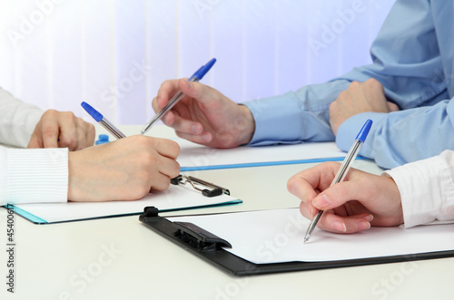 close up of business people hands during teamwork