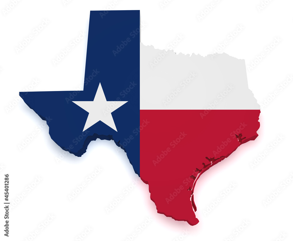 Naklejka premium Texas Map 3d Shape