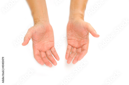 Hand symbol with isolated white background