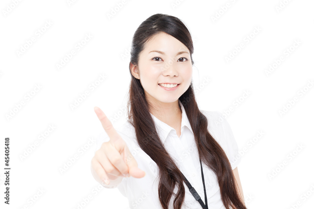 Beautiful young business woman showing number one. Portrait of a Beautiful young business woman showing number one. Portrait of a