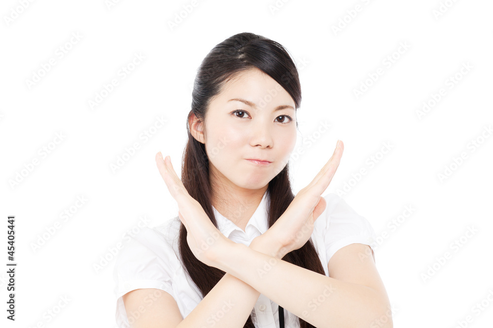 Beautiful young business woman showing hand gesture. Portrait of Beautiful young business woman showing hand gesture. Portrait of