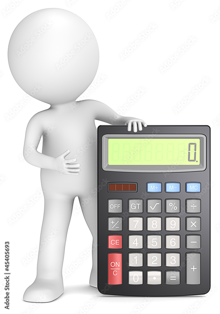 Accounting. 3D little human character with a black Calculator. Accounting. 3D little human character with a black Calculator.