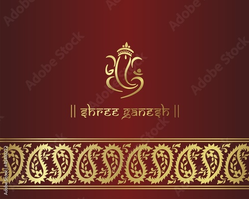 Ganesha, Diwali greetings card, royal Rajasthan, India
