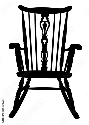 Vintage Rocking Chair Stencil - Front