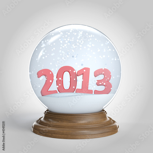 isolated snowglobe with 2013 happy new year photo