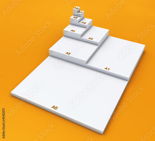 Fotografia 3D DIN Format Konzept A0 bis A8 - Weiß auf Orange 02