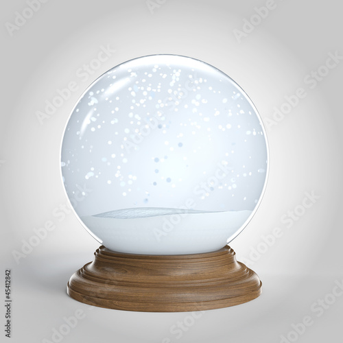 empty snowglobe isolated with copy space